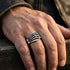 Man wearing stainless steel men's skeleton hand ring.