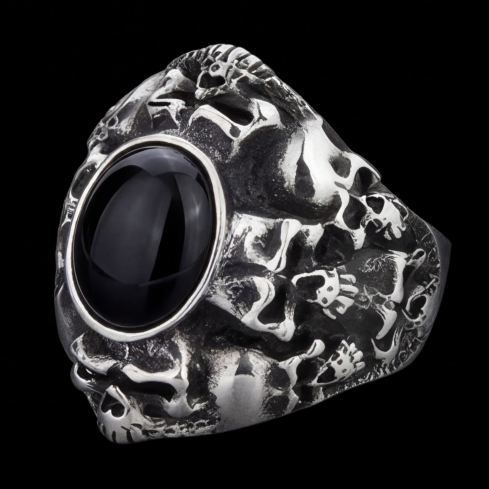 Skull Cluster Stainless Steel Men's Ring | Australia