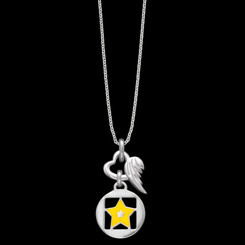 Shining Star Heart Wing Silver Children's Necklace | Herzengel