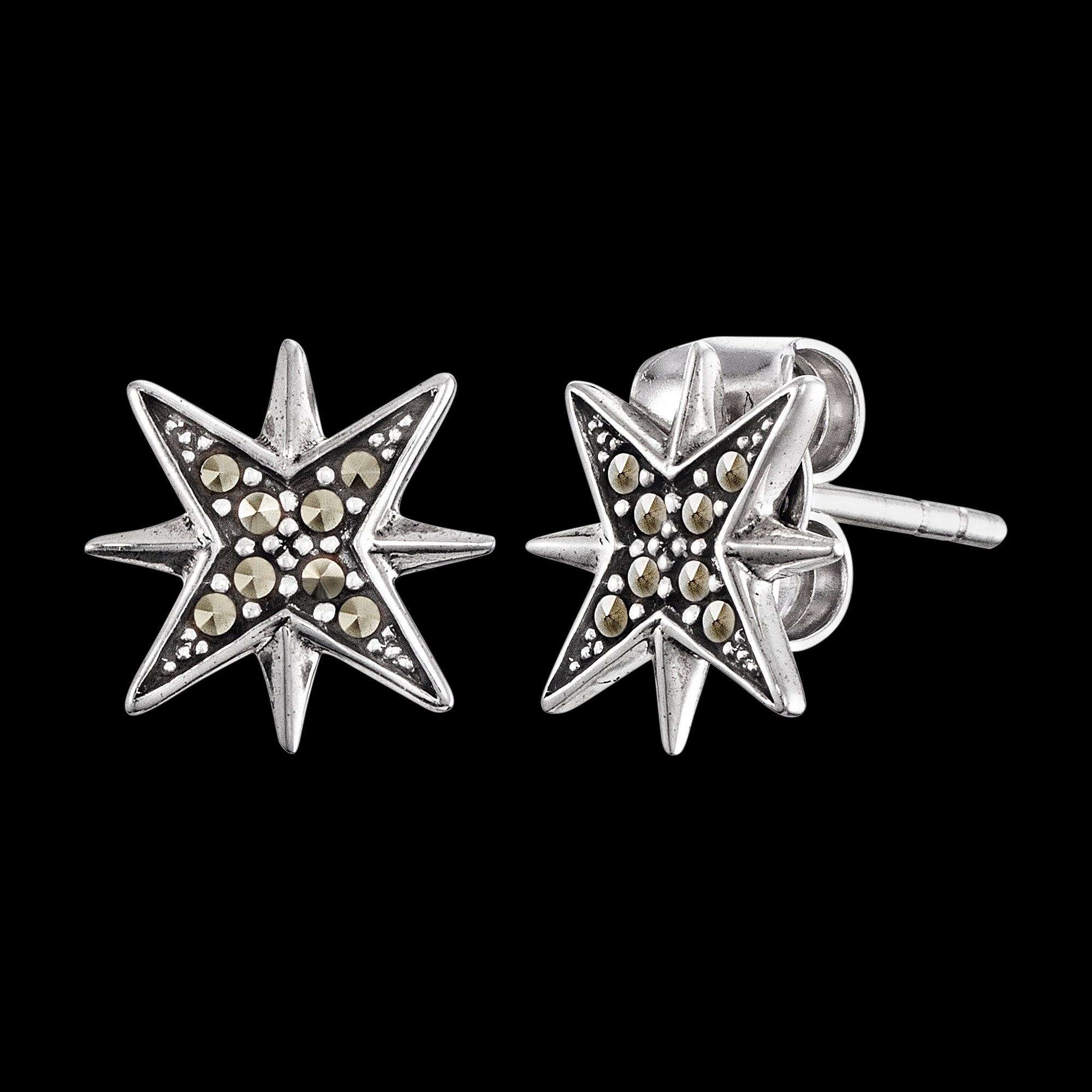 Star Marcasite Silver Earrings | Engelsrufer 