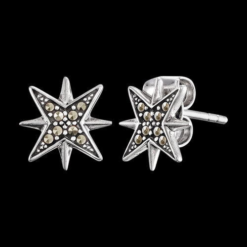 Star Marcasite Silver Earrings | Engelsrufer 