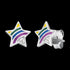 Star Rainbow CZ Enamel Silver Earrings | Herzengel
