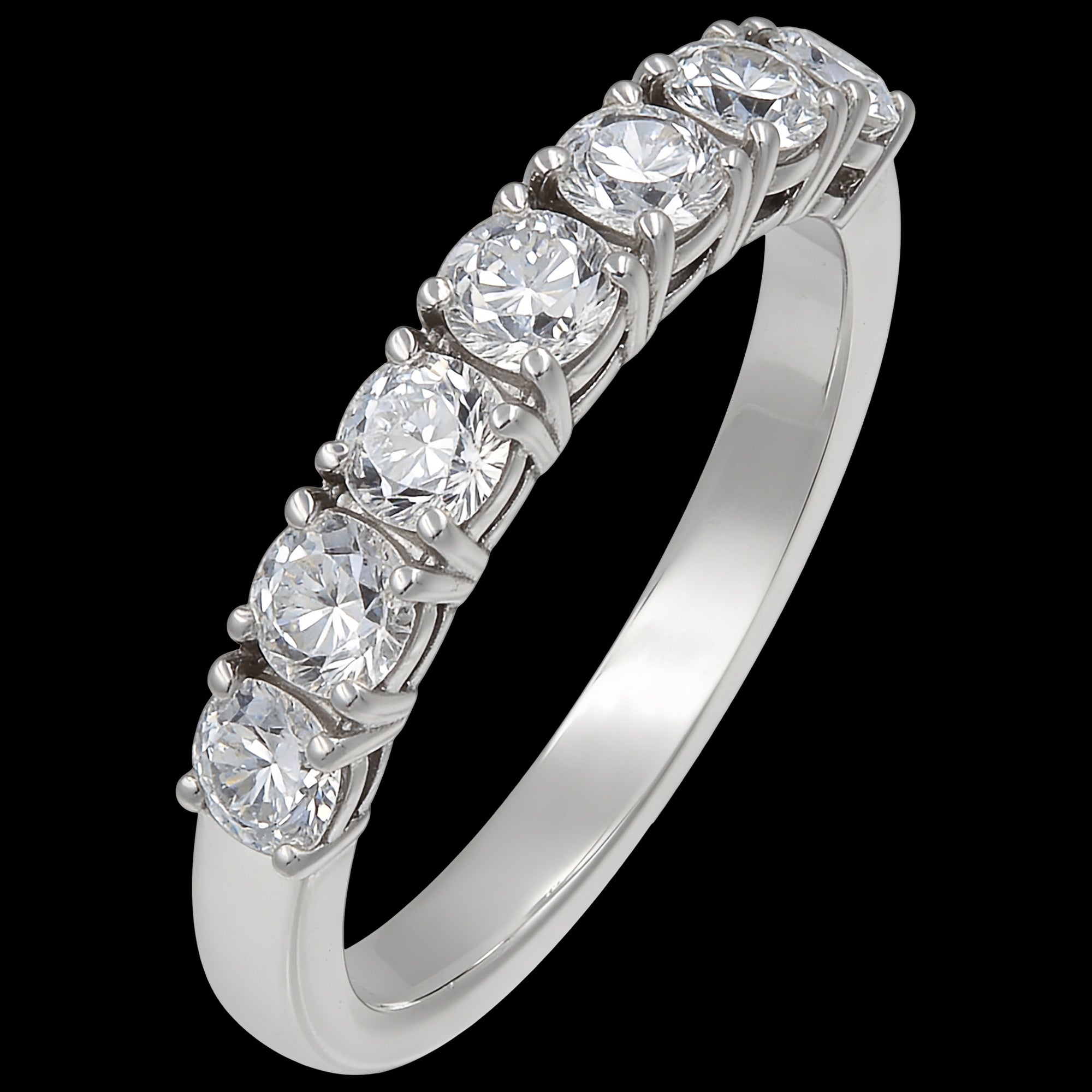 Stainless Steel Seven Stone CZ Shared Prong Ring | Australia