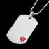 Medical Alert Stainless Steel Matt Finish Dog Tag Necklace | Australia