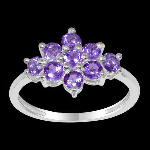 Sterling Silver Amethyst Cluster Ring | Australia