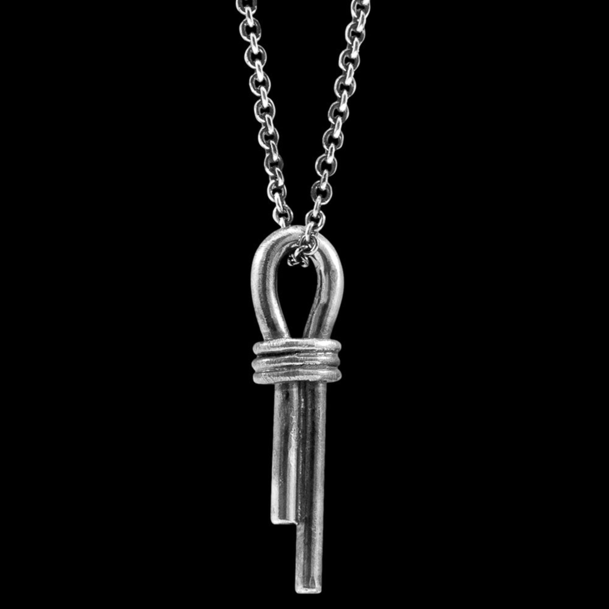 Anchor & Crew Sterling Silver Nautical Scaffold Knot Men's Necklace