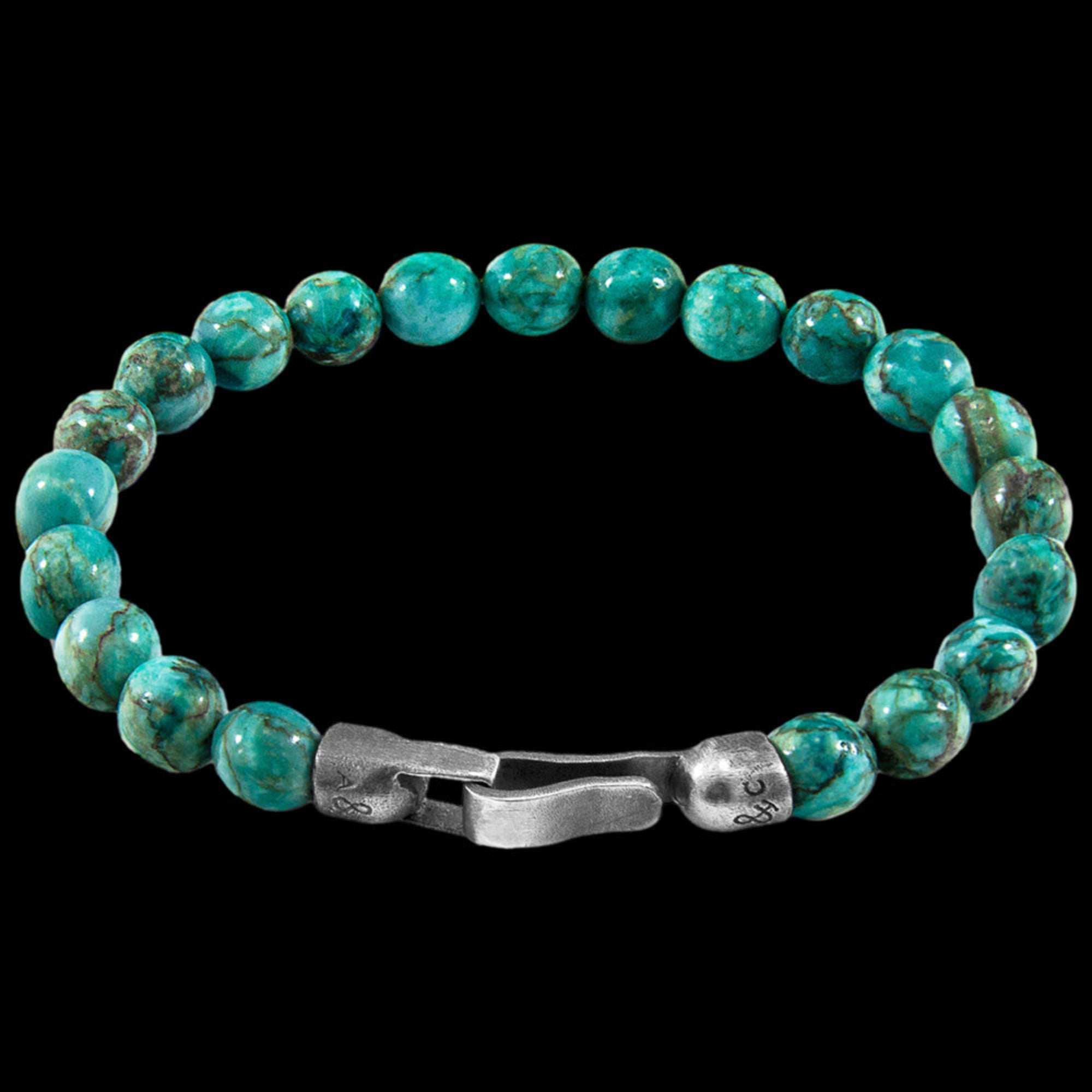 Anchor & Crew Nachi Silver Blue Turquoise Stone Bracelet | Australia