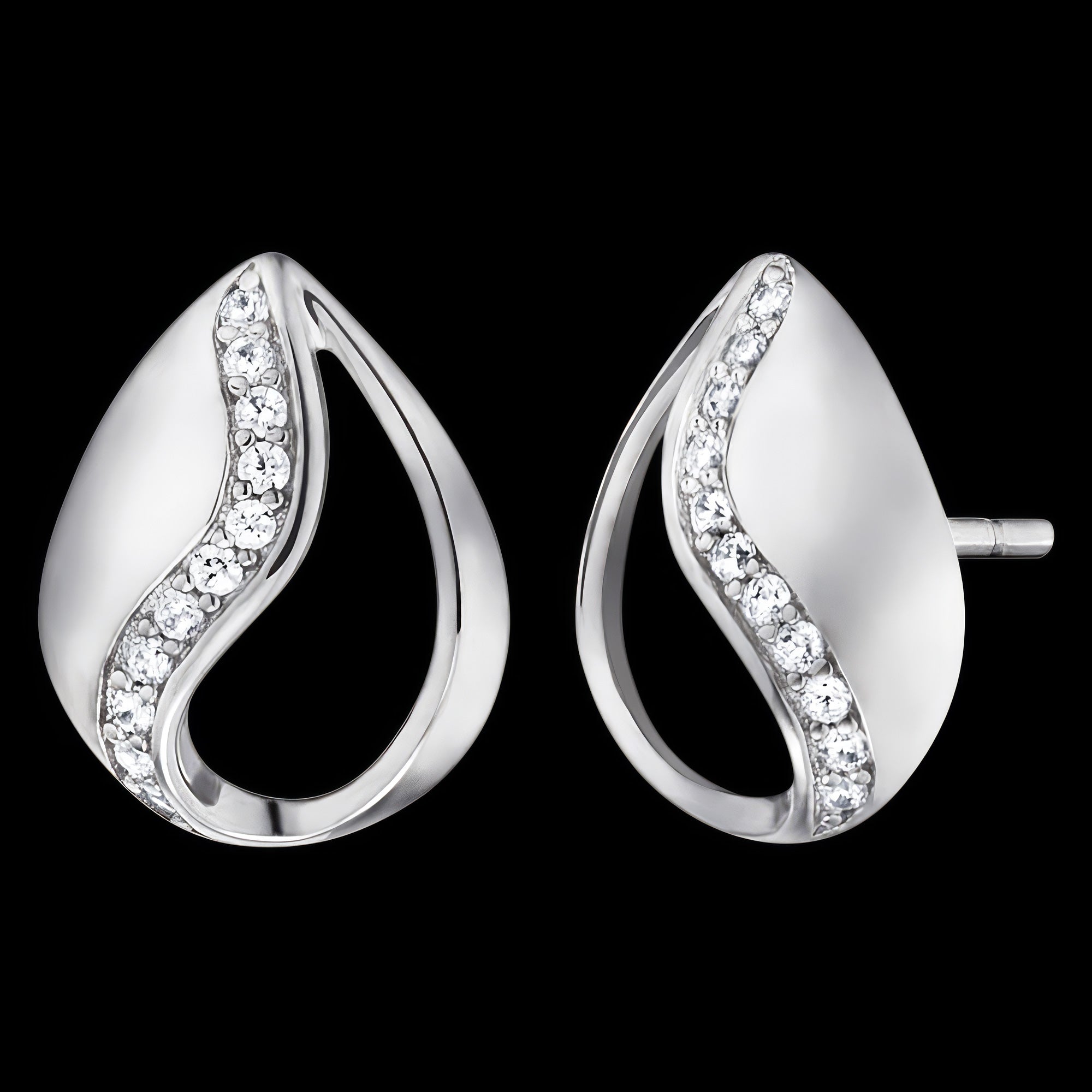 Tear Of Heaven Silver CZ Stud Earrings | Engelsrufer