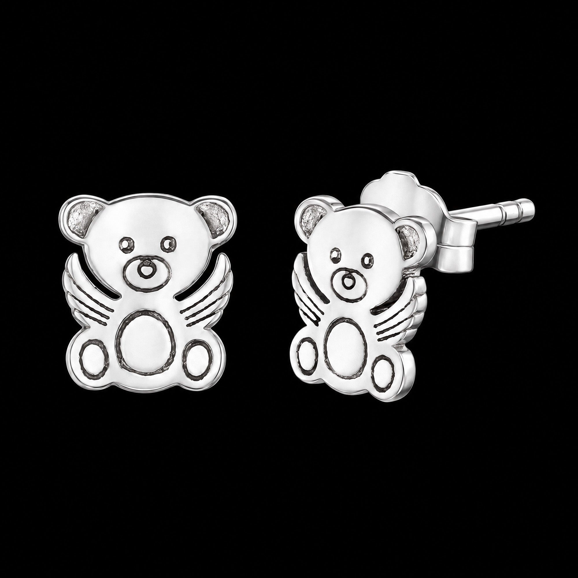 Teddy Bear Angel Wings Children's Earrings | Herzengel Australia