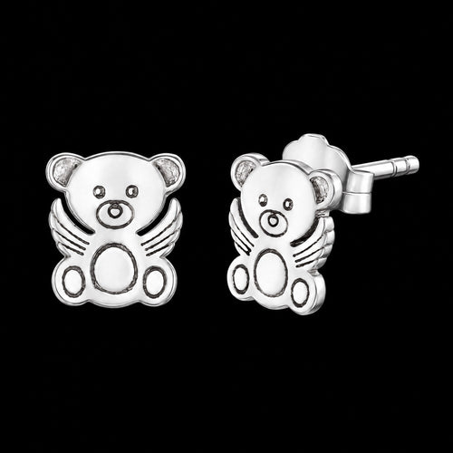 Teddy Bear Angel Wings Children's Earrings | Herzengel Australia
