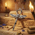 Thomas Sabo cross of life ankh scarab pendant laying on an altar in an Egyptian tomb. 