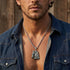 Man wearing Thomas Sabo Wild Horses large horse head pendant.