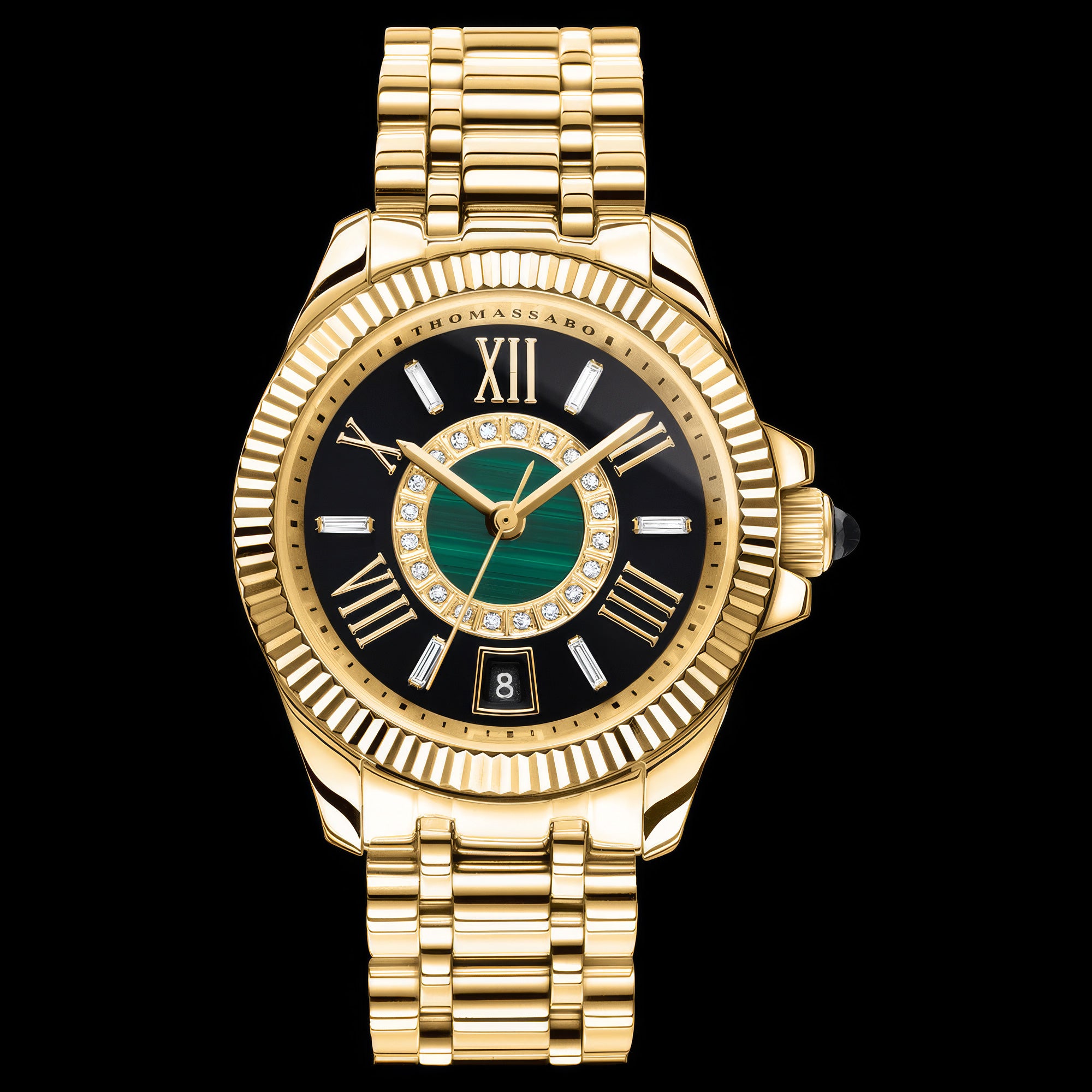Thomas Sabo Ladies Mystic Island Gold Malachite Watch