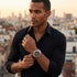 Man wearing Thomas Sabo Rebel At Heart silver pyramid men's watch.