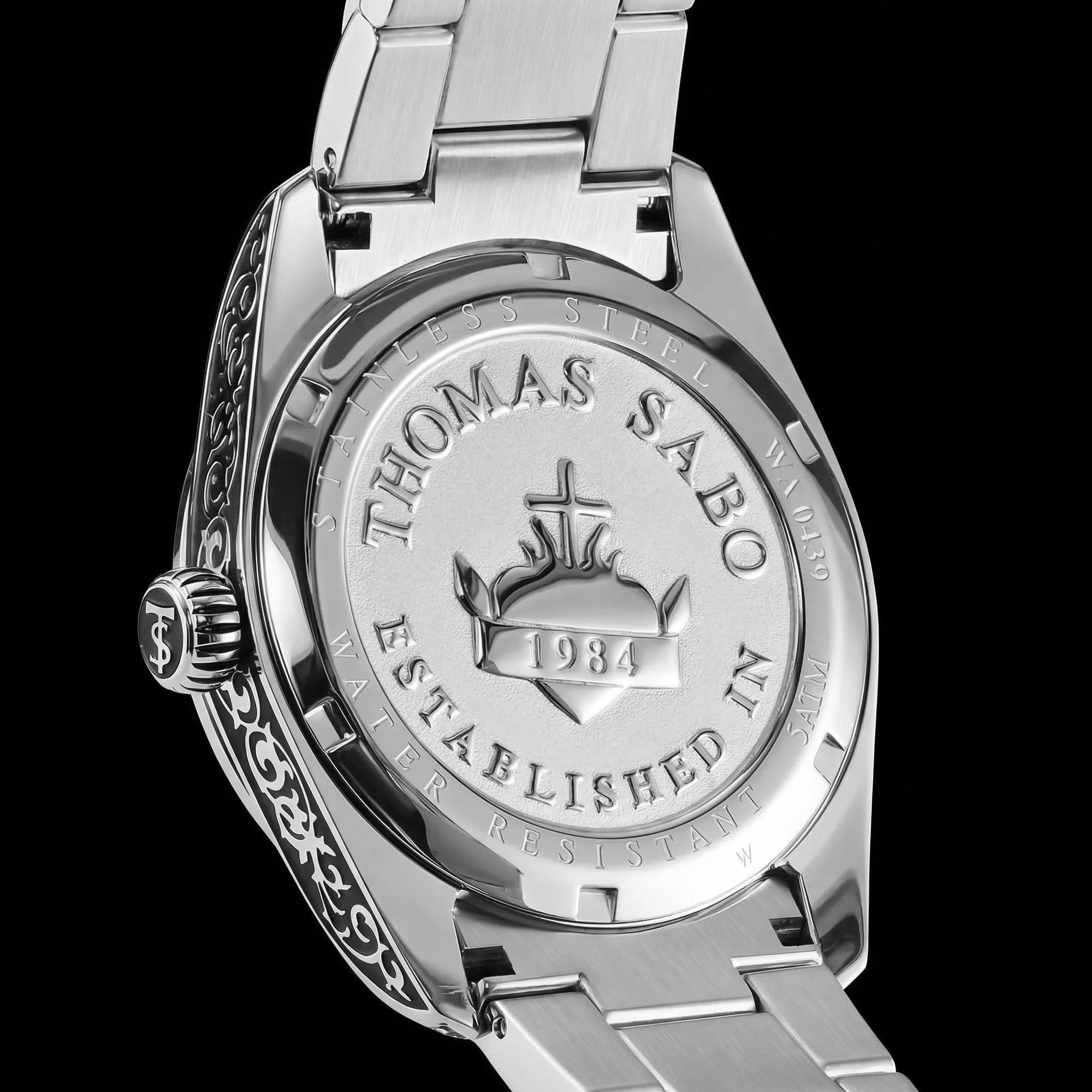 Back view of Thomas Sabo Rebel At Heart Revive 36mm green dial watch.