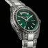 Right side tilted angle of Thomas Sabo Rebel At Heart Revive 36mm green dial watch.