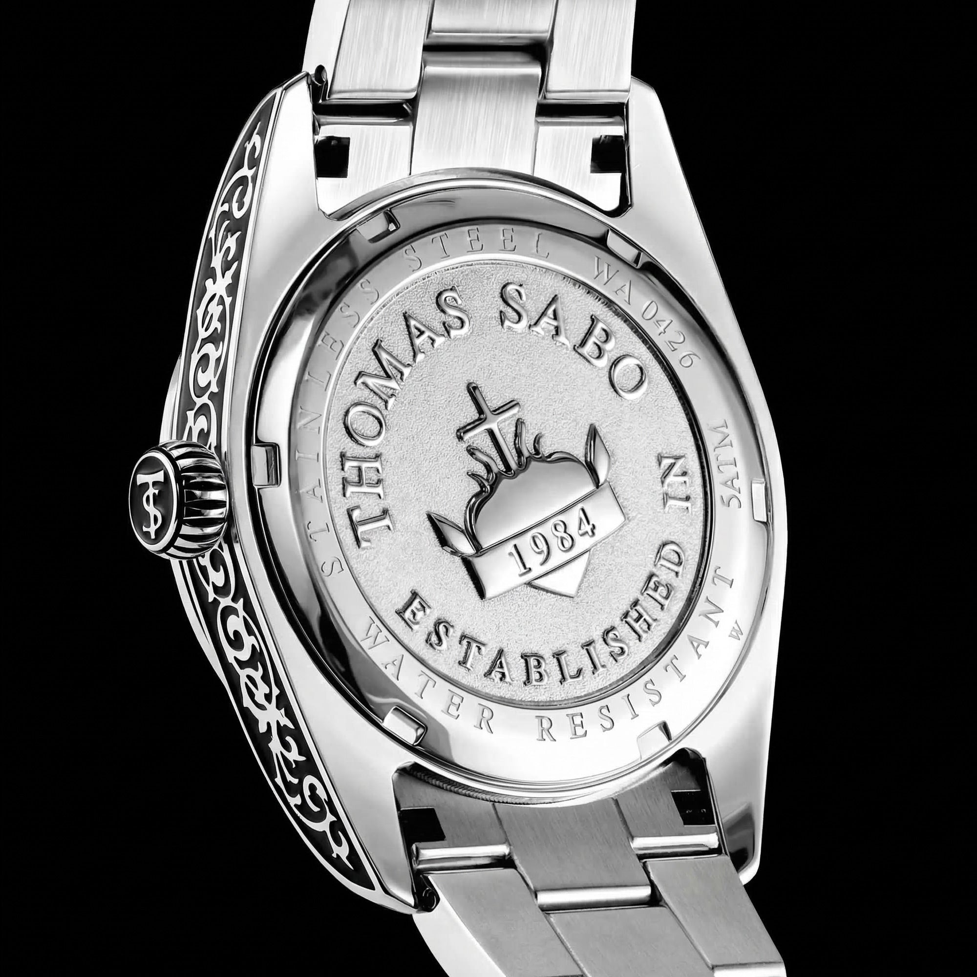 Back view of Thomas Sabo Rebel At Heart Revive 40mm green dial watch.