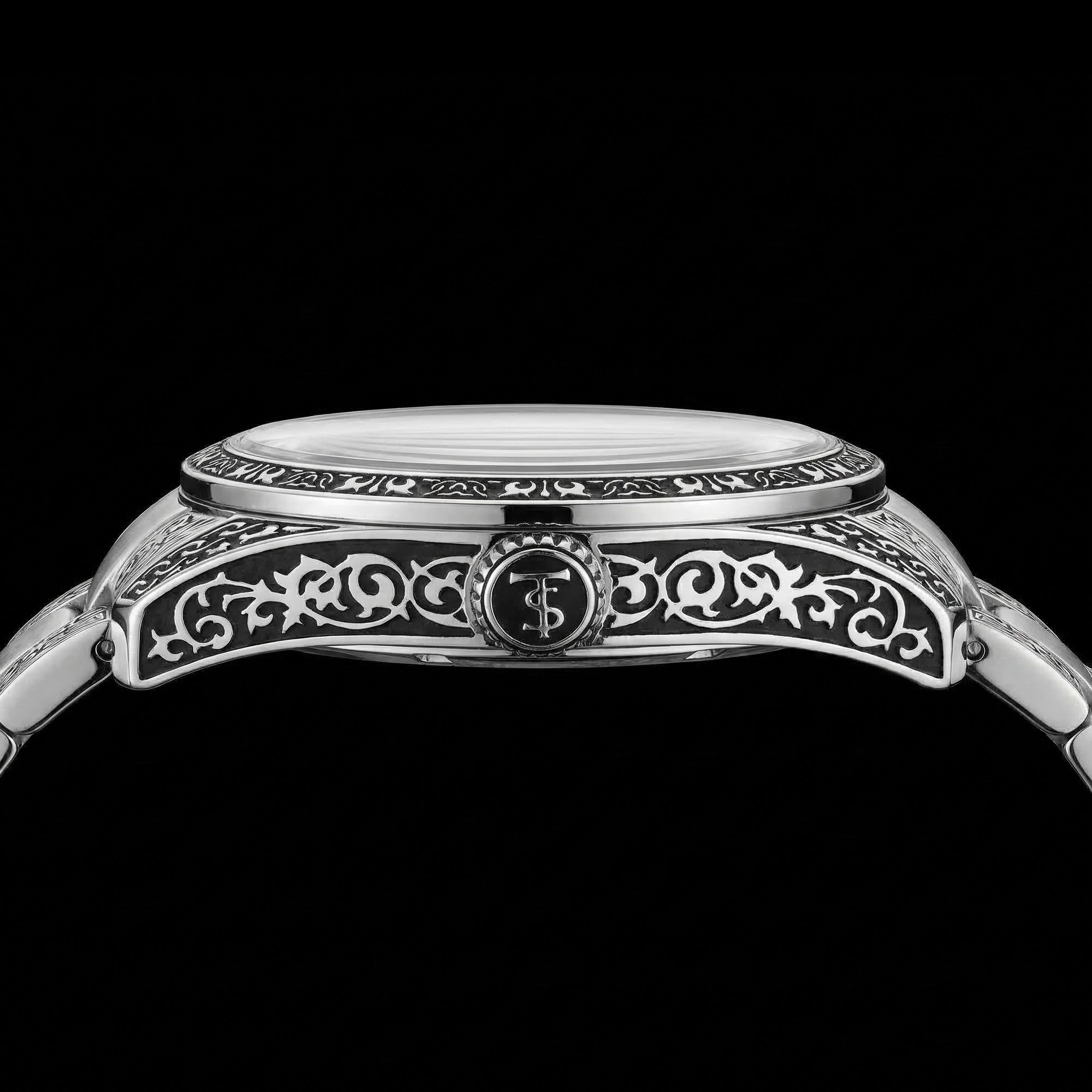 Side view of Thomas Sabo Rebel At Heart Revive 40mm green dial watch.