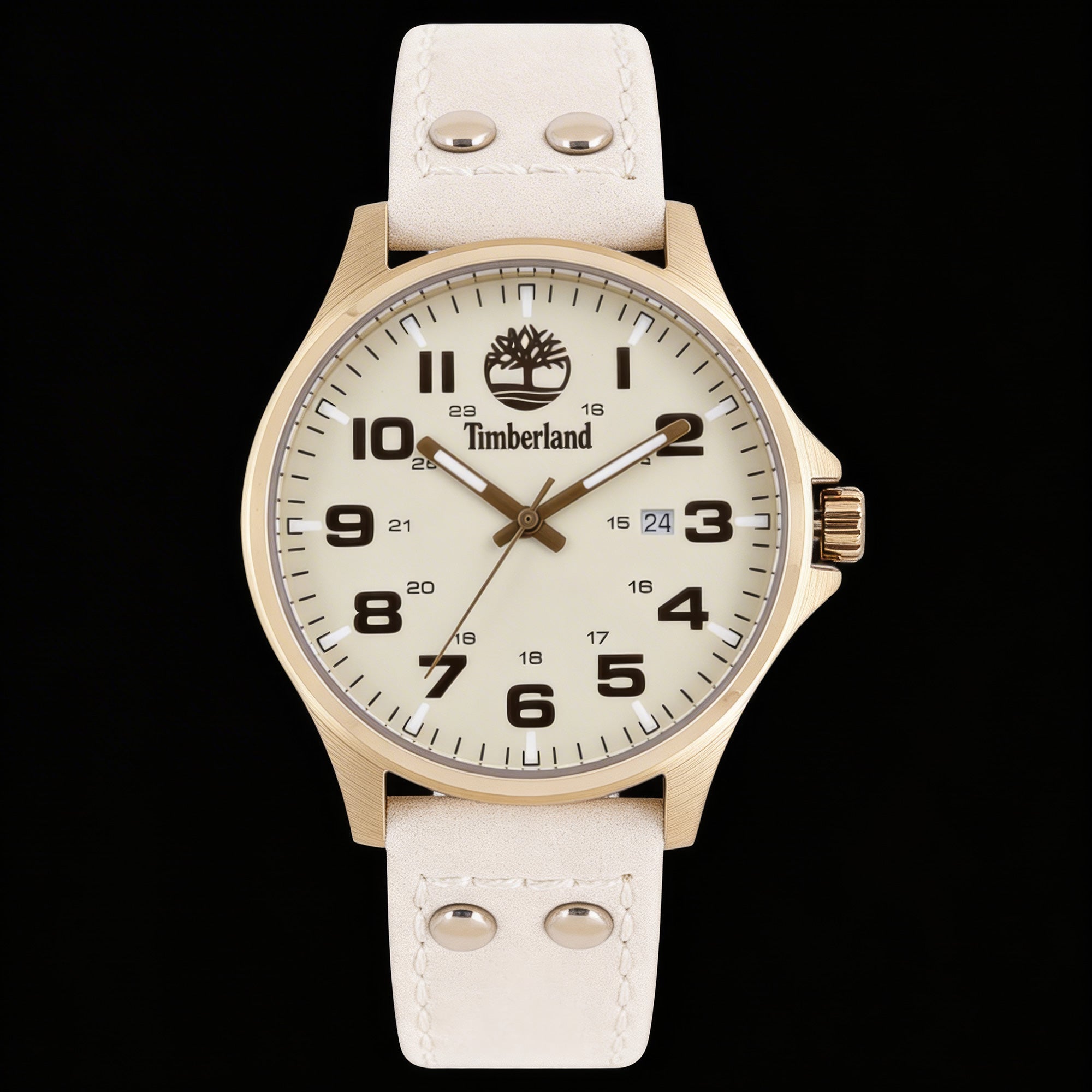 Timberland Alstead Gold Sand Dial Leather Strap Watch | Australia