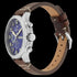 Side view of Timberland Brenton blue dial brown leather watch.