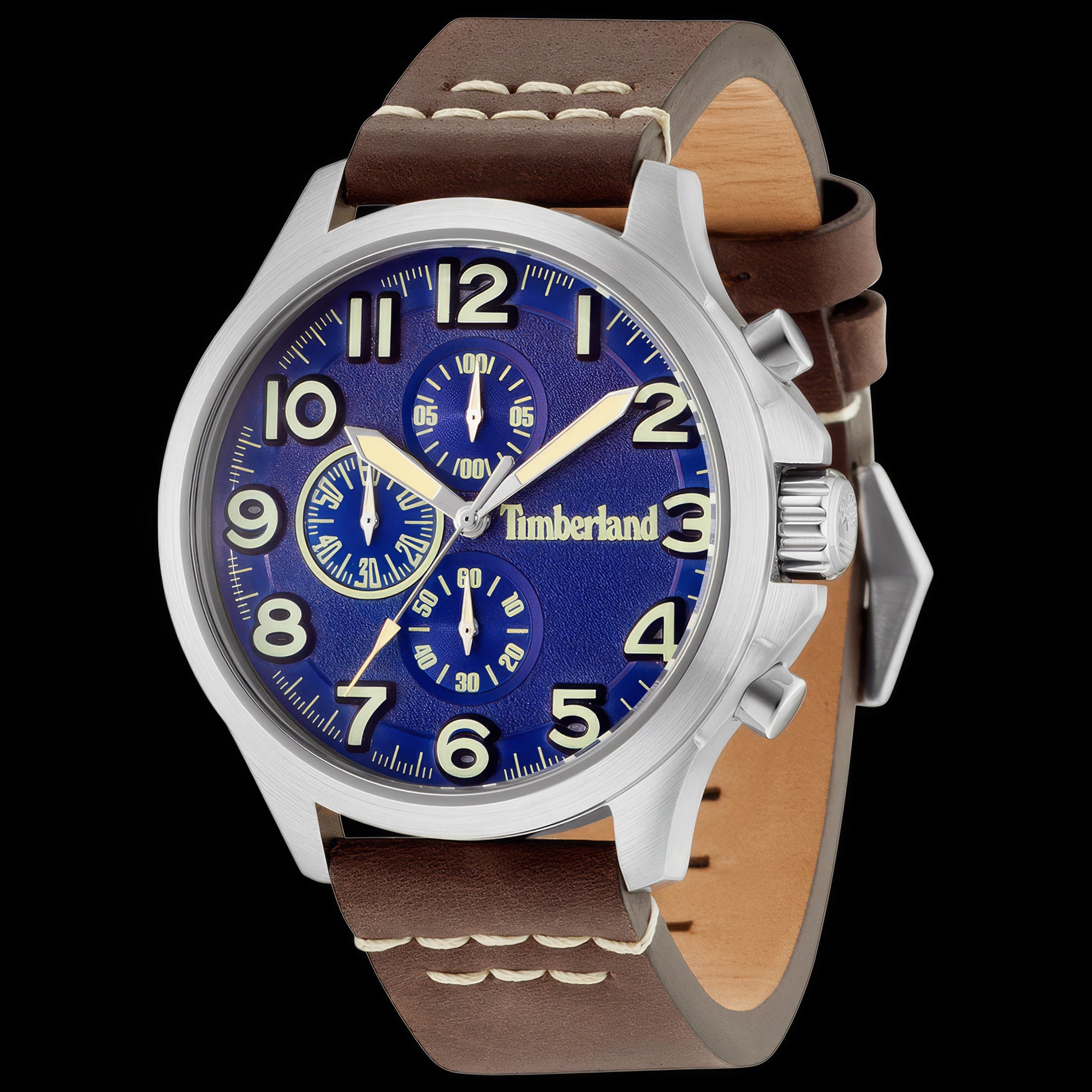Timberland Brenton Blue Dial Men's Brown Leather Watch | Australia