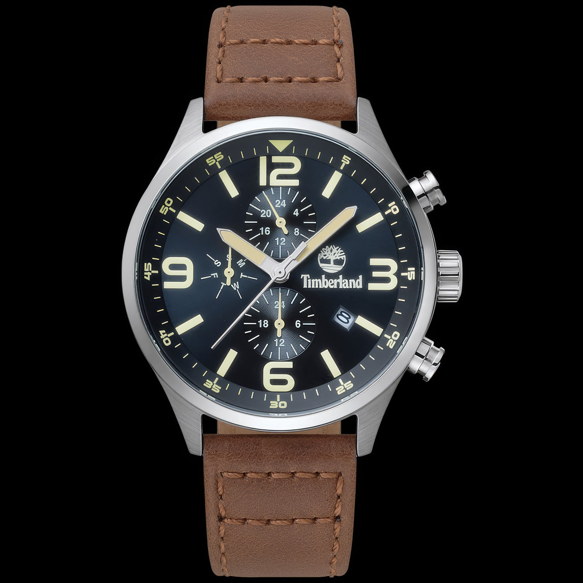 Timberland Rutherford Black Dial Brown Leather Watch | Australia