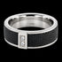 Titanium Black Mesh Twin CZ Men's Ring