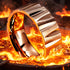 Titanium tapered groove matt finish ring floating in molten metal.