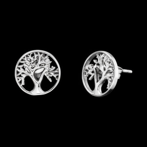Tree Of Life Mini Circle Silver Earrings | Engelsrufer