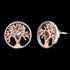 Tree Of Life Silver & Rose Gold Stud Earrings | Engelsrufer