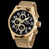 Side till view of TW Steel VS88 Volante gold black dial numbers chronograph watch.