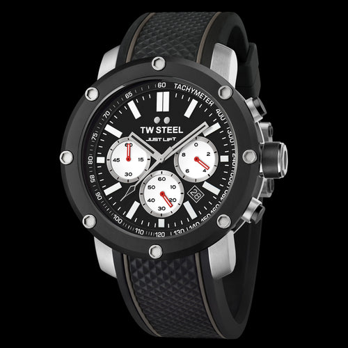 TW Steel Simeon Panda Black Black Dial 48mm Grandeur Tech Watch TS11