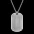 Back view of a cross wood inlay steel dog tag necklace with brushed panel ready for engraving.
