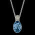 LOLA AND GRACE BLUE OVAL CRYSTAL SOLITAIRE PENDANT NECKLACE