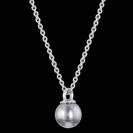 LOLA AND GRACE GREY PEARL SMALL PENDANT NECKLACE