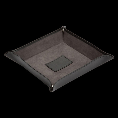 WOLF BLAKE GREY BLACK LEATHER COIN TRAY