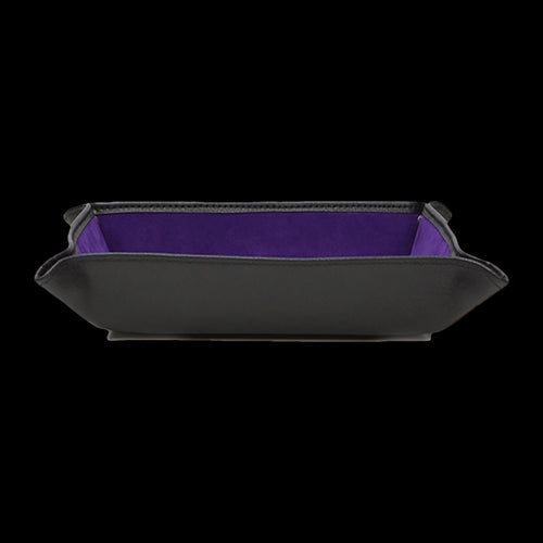 WOLF BLAKE PURPLE BLACK LEATHER COIN TRAY - SIDE VIEW