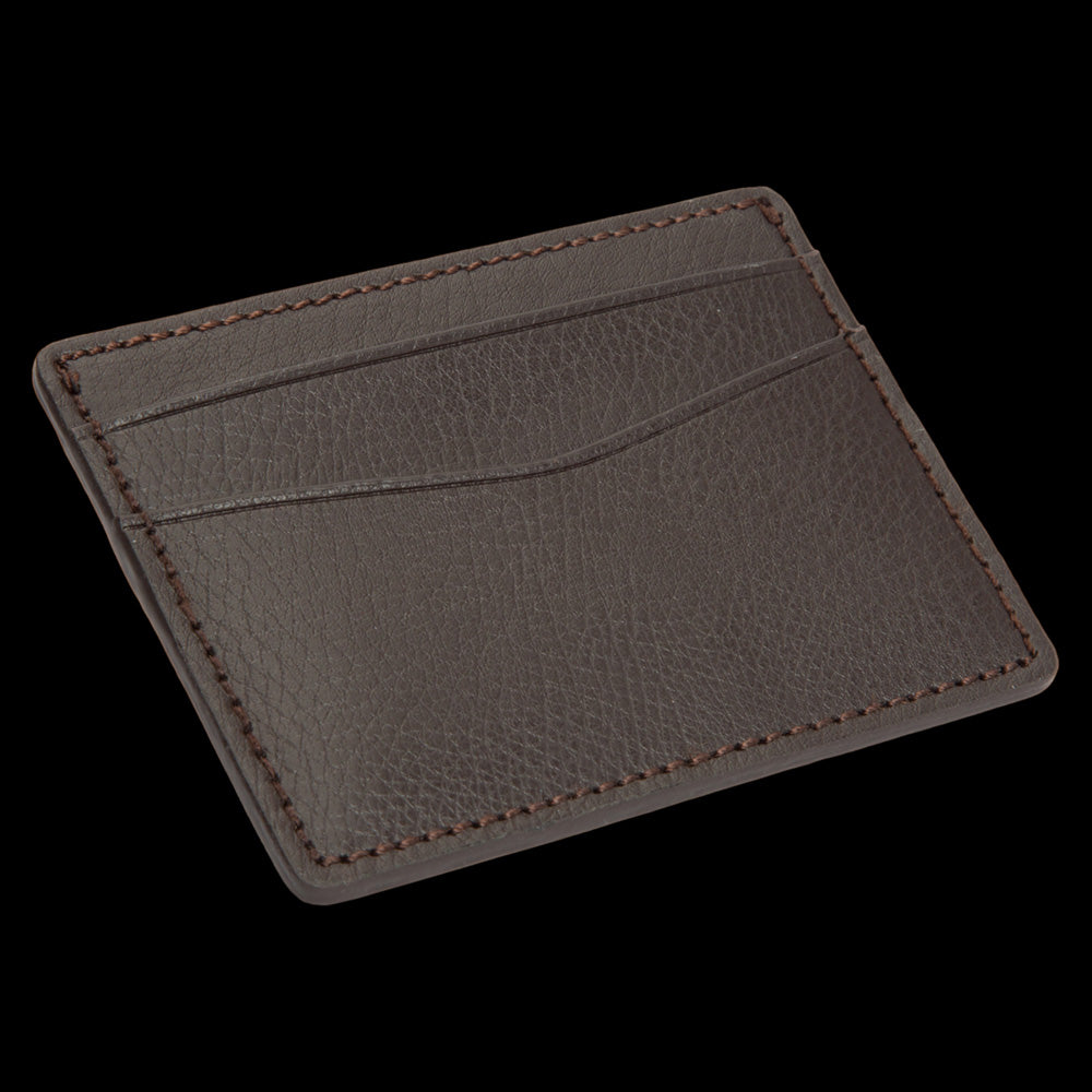 WOLF BLAKE BROWN PEBBLE LEATHER CREDIT CARD WALLET