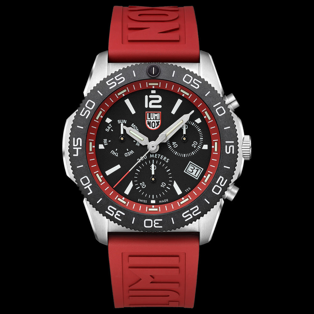 LUMINOX PACIFIC DIVER RED CHRONOGRAPH WATCH 3155
