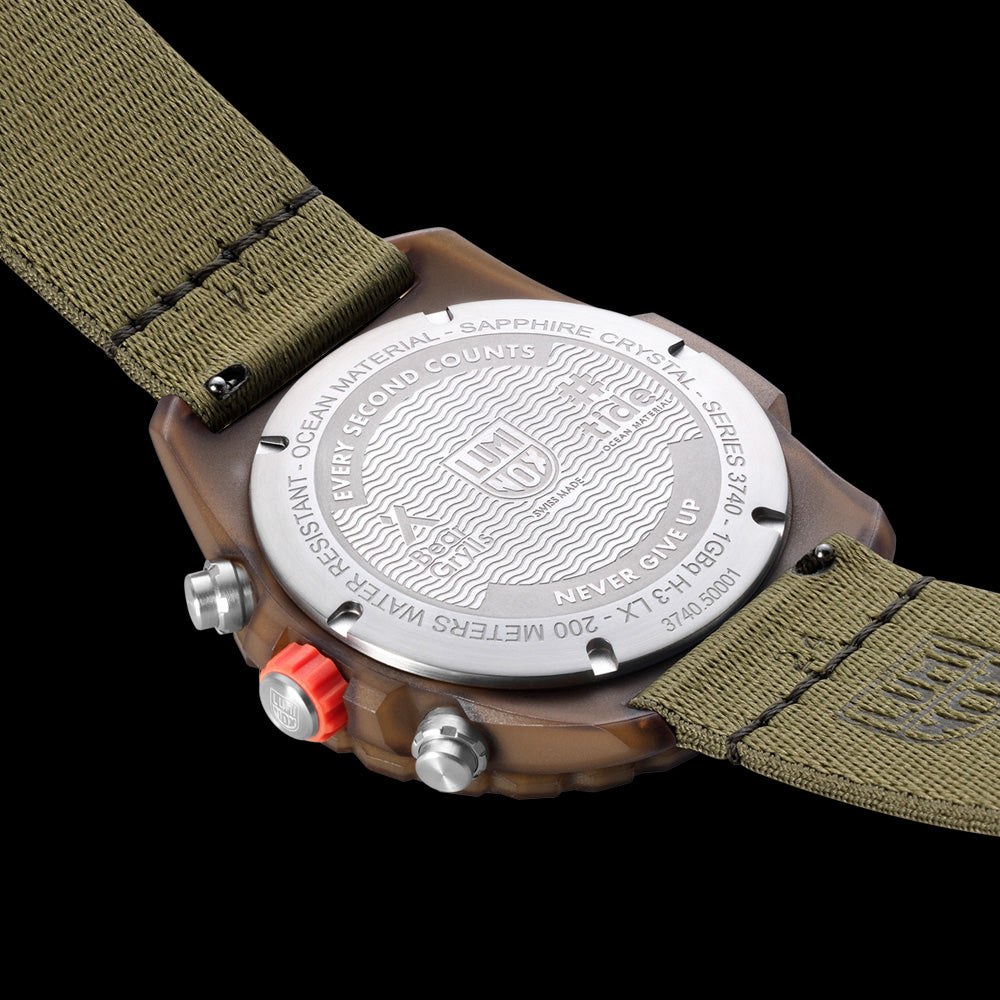 LUMINOX BEAR GRYLLS ECO MASTER #TIDE YELLOW WATCH 3757.ECO - CASEBACK