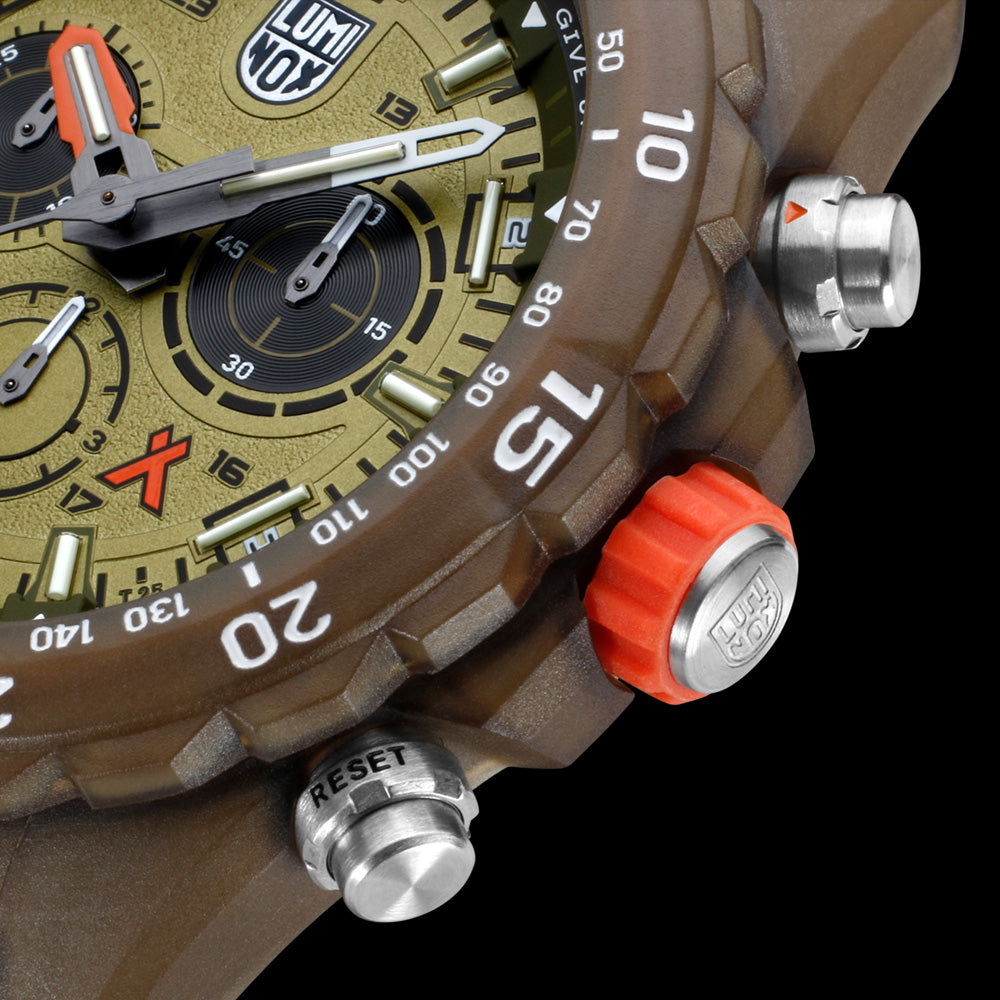LUMINOX BEAR GRYLLS ECO MASTER #TIDE YELLOW WATCH 3757.ECO - CASE CLOSE-UP