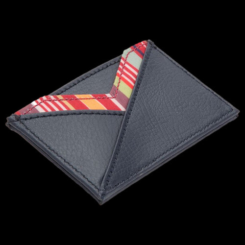 WOLF HOWARD NAVY BLUE LEATHER CREDIT CARD WALLET