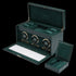 WOLF BRITISH RACING GREEN TRIPLE WATCH WINDER - OPEN VIEW