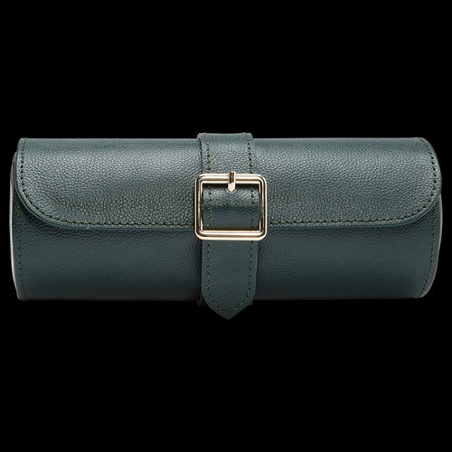 WOLF BRITISH RACING GREEN TRIPLE WATCH ROLL - FRONT VIEW
