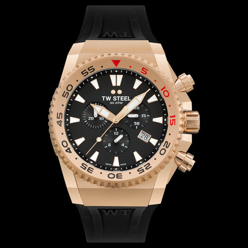 TW STEEL ACE DIVER ROSE GOLD & BLACK WATCH ACE403