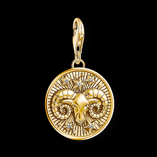 THOMAS SABO ARIES ZODIAC STAR SIGN GOLD CHARM PENDANT