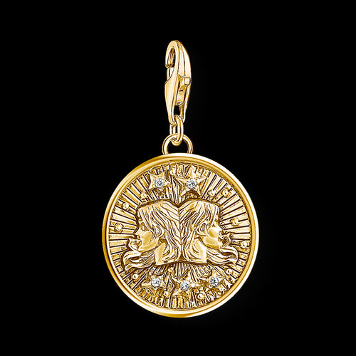 THOMAS SABO GEMINI ZODIAC STAR SIGN GOLD CHARM PENDANT