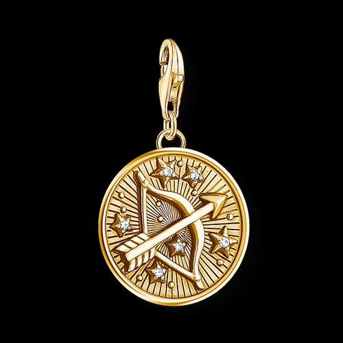 THOMAS SABO SAGITTARIUS ZODIAC STAR SIGN GOLD CHARM PENDANT