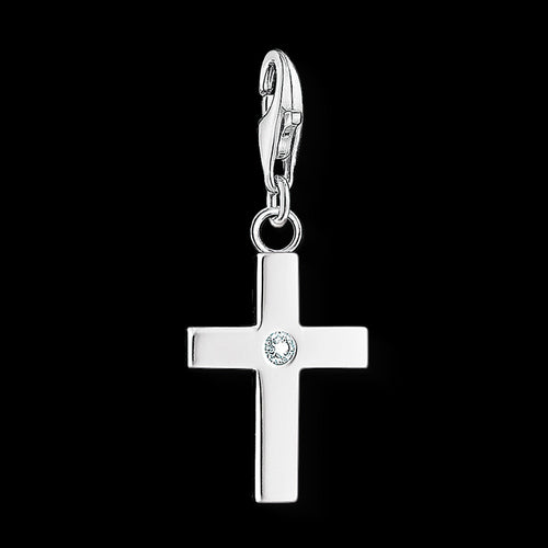 THOMAS SABO CROSS CZ SOLITAIRE CHARM PENDANT