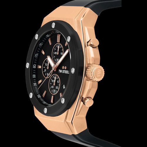 TW STEEL CEO TECH ROSE GOLD BLACK DIAL MEN'S WATCH CE4103 - SIDE VIEW